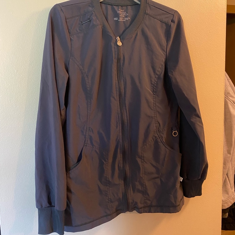 Grey. Size Sm. Scrub Jacket. Like new!